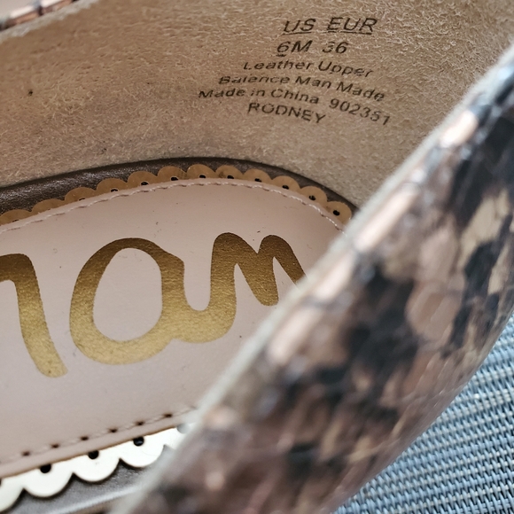 NEW Sam Edelman Rodney Snake-Print Flat Shoes - Picture 6 of 11